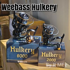ของแท้ ราคาถูก ❗❗ รอกสปิน Weebass Hulkery 6+1BB ตัวเรือนกราไฟท์ สปูลอลูมิเนียม น็อปกลม แขนเกลียว Spinning Reel