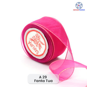 Bintang Makmur - Pita Organdi List Emas 1.5 inch 1.5 inci 1 1/2" 4cm isi 20 Yard