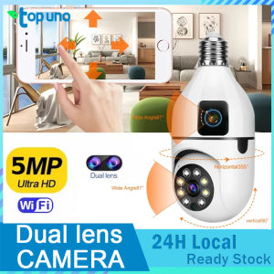 5MP Dual Lens CCTV Camera V380 Pro CCTV E27 Bulb WiFi PTZ Camera Wireless Wifi CCTV Camera