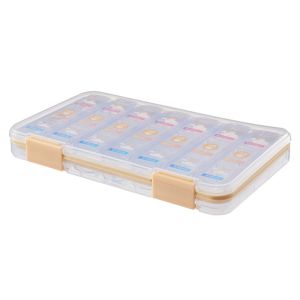 BLACKON Sliding Cover Design 7-Day Pill Organizer Waterproof 21 Grid Daily Pill Box Reusable Divider Medicine Storage Box Vitamins Supplements