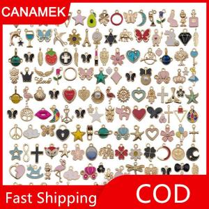 【CANAMEK】 Mặt dây chuyền hạt charm tráng men hình hoa động vật tự làm vòng tay trang sức thủ công