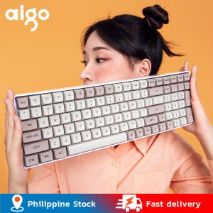 💥Dream Best🔥 Aigo A100 Gaming Mechanical Keyboard 2.4G Wireless USB Type-c Wired Blue Switch 100 Key Hot Swap Rechargeable Gamer Keyboard