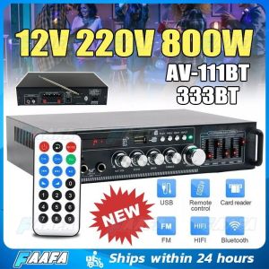 【2025】HIFI Audio Player 12v 220v Amplifier with Bluetooth 5.0 Amp for Speaker 2.0 Channel Car Audio