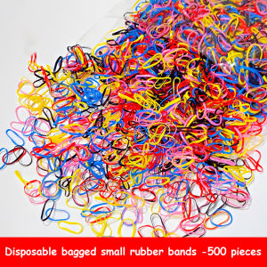 C.three 500/2000Pcs Children Disposable Rubber Band Colorful Small Elastic Hair Band Ponytail Hair Tie