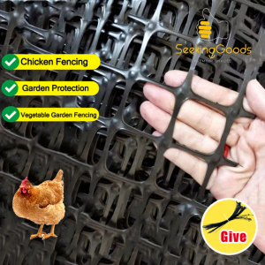 Chicken Net Plastic Fence Mesh 10M/25M/50M- Durable & Flexible Garden Fence for Poultry Breeding & Balcony Protection