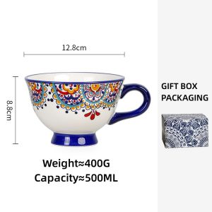 OMK American Ceramic 500ML Breakfast cup Mugs coffee