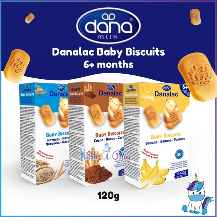 HALAL】Danalac Baby Biscuits 12gm (6+months) Cocoa Banana Natural