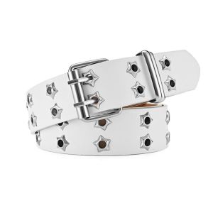 WLVYH Star Eyelet Rivet Belts Punk Rock Style Hip Hop Waist Band Fashion Gothic Leather Belt