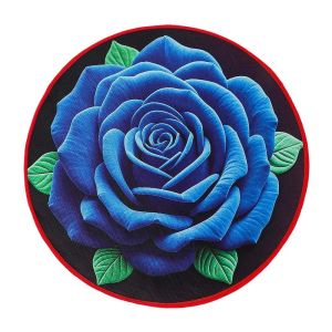 GLOBECART Non-slip Rose Floor Mat Absorbent Quick Dry Blanket Creative Round 3D Floor Mat for Living Room Bedroom