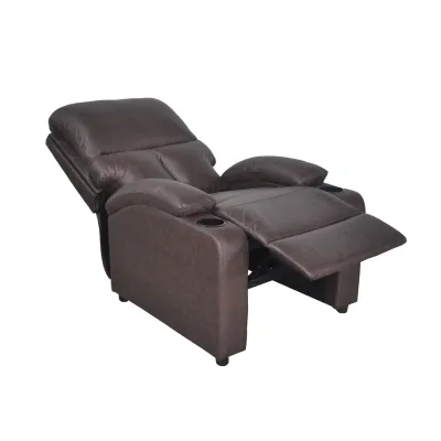 Living Mall Burton 1-Seater Swivel Base and Pushback Recliner Sofa in Scratch Resistant Fabric