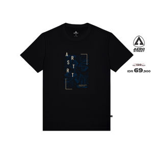 Aerostreet T Shirt Folium Hitam - Kaos T-Shirt Tshirt AACAA