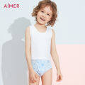 Aimer Kids Girl's Mid-waist Boyshorts Modal Stars Print 2PCS Panties  AK1230311