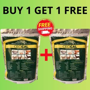 Cecical Powder for Animals 1kg – Calcium & Vitamin Supplement for Livestock – Strong Bones & Healthy Growth Formula for Cattle Goats & Pets