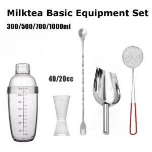 All Sets Milktea Basic Equipment Set Shaker CoffeeMeasuring Cup Bar Mat 40cc Jigger Cocktail Set
