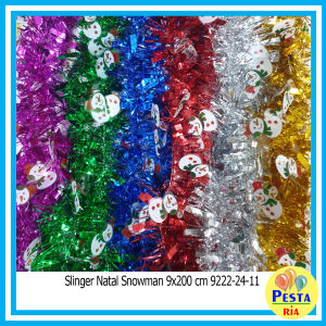 Murah!! (1Pcs) Slinger Natal Snowman Uk 9cm x 2m slinger natal hiasan dekorasi slinger tinsel rumbai