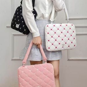 GEORG 156 inch Túi đựng laptop Thêu tình yêu Dây đeo vai Bao đựng laptop Thời trang Dung lượng lớn Bìa Ultrabook Kinh doanh