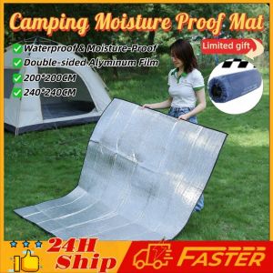 Outdoor Double-sided Aluminium Moisture Proof Mat Foldable Waterproof Camping Foam Mat Sleeping Mat