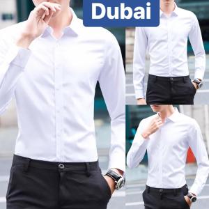 ÁO SƠ MI KATE LỤA NAM TRẮNG TRƠN CHỐNG NHẮN HÀN QUỐC SÀNH ĐIỆU - DUBAI FASHION