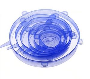 PENUTUP MAKANAN SILIKON (1 Set isi 6 pcs) / Karet Pembungkus Makanan / Wadah Pembungkus / Food Cover