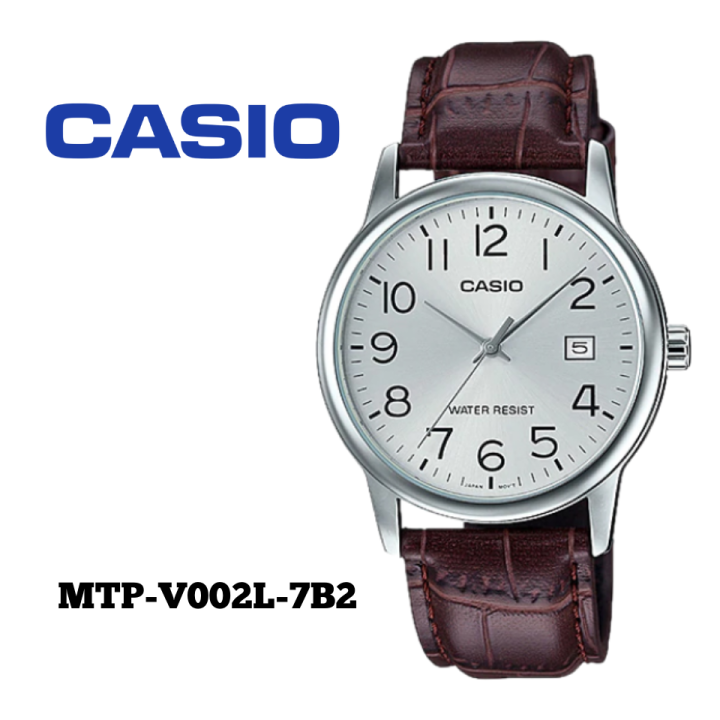 Casio Leather Strap Analog Men Watch MTP-V002L-7B2