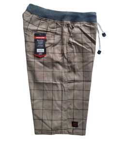 Celana Tartan Pendek Pinggang Karet Bahan Katun Twill Melar Ukuran 27 Sampai Jumbo 44
