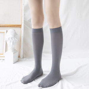Yingbao Women Thin Knee High Socks Black White Long Socks Girls Kawaii Cosplay Long Girl Nylon Stockings Stretchy