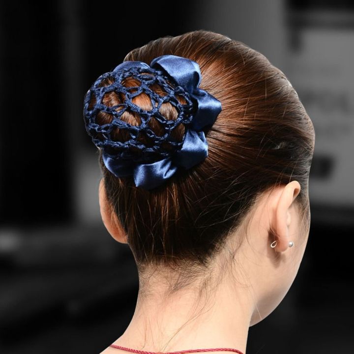 hairnet for women long hair hairnet with ribbon hair net for women hairnet for women long hair for work Sweet Elastic Tie For Women Nurse Hotel Dance Hair Cover Ponytail Holder Korean Bun Snood Hairgrips Cover Net Hair Net