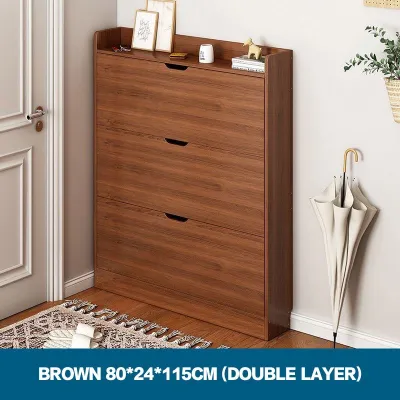 Bewell Shoes Cabinet with Drawer Nordic Double Flip Shoe Rack Large Capacity Shoe Cabinet