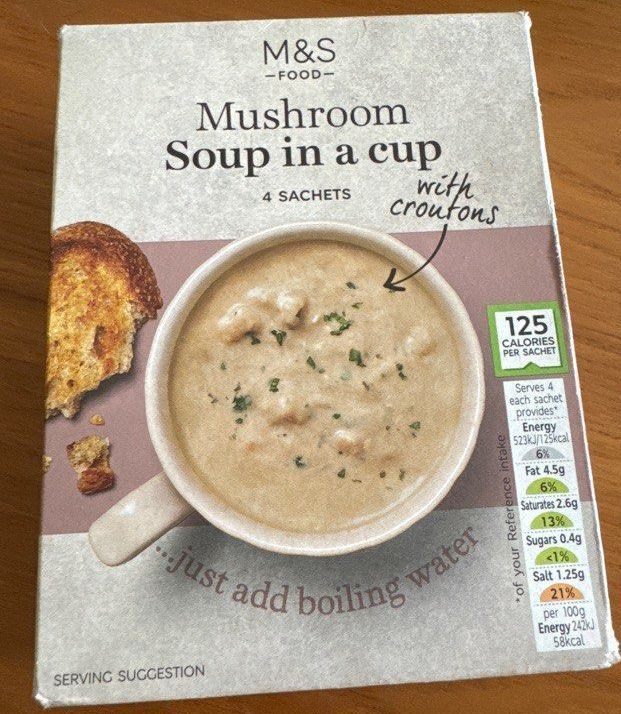 M&S Mushroom Soup in A Cup 4 Sachets 104g - Marks and Spencer