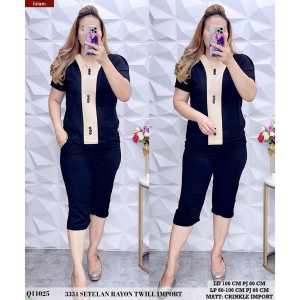 PROMO SETELAN CRINKLE IMPORT STELAN CRINKLE JUMBO / STELAN BAJU CELANA PENDEK WANITA DEWASA