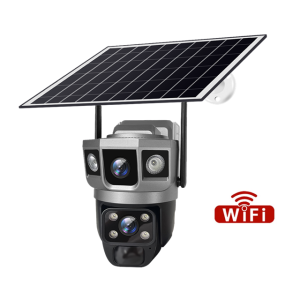 V380 Dual Len solar CCTV Wifi 12MP HD 10X Zoom PTZ Control Rechargeable PIR Human Motion Detection Wireless Solar Camera Outdoor Waterproof