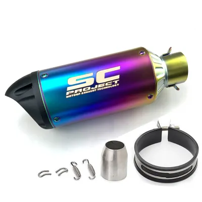 51MM/2Inches Universal Motorcycle Exhaust Muffler Pipe Escape Dirt Bike Scooter Exhaust End PIPE Moto tail pipe For ninja 650 zx-6r cbr 650r mt-09 MT-07 mt03 YZF-R3 GSX-150R Z1000 Benelli tnt600 GPX ETC