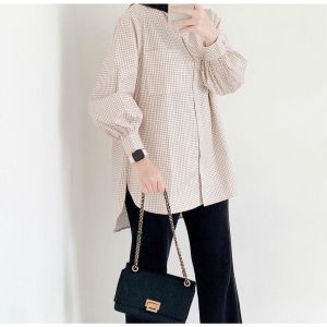 Basic id fashion  BISA COD  Kemaja wanita Kotak Oversize  / Kemeja  wanita Yumna Top  / Blouse wanita oversize / Kemeja jumbo Square / Atasan Wanita jumbo  Fito XL