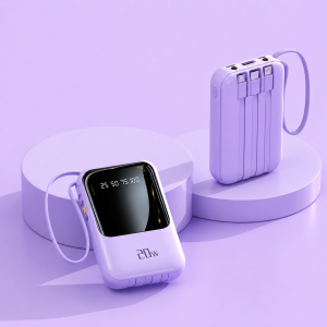 BLM : ORIGINAL RII New KC58 POWER BANK 20000mAh 20W Fast Charging Powerbank with LED Digital Display with 4 cable