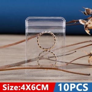 10Pcs Transparent PVC Jewelry Organizer Pouches Bags Anti-Oxidation Earring Pendant Necklace Bracelet Storage Holder Box
