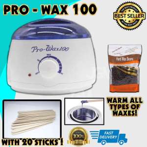 Pro Wax Heater Warmer Machine Hair Removal Waxing Beans Depilatory Wax with 10 Hair Removal Sticks and 1 Bag of Wax Beans