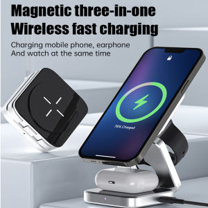 Foldable 3 in 1 Wireless Charger Stand for Samsung Galaxy S23 Magnetic Fast Charging Dock Station for Watch 6 Holder Buds2 Pro