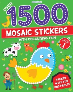 Activity Book/1500 Mosaic Stickers Book with Colouring Fun - Sticker Bok for Kids Age 4