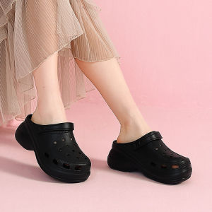 [Free Shipping] 2026 New WomenS Clog Sandals Non-Slip Thick-Soled Height-Increasing High-Heeled Closed-Toe Beach Shoes For Students Suitable For Outdoor Wear