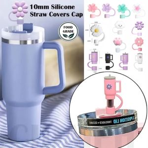 10mm Silicone Straw Covers Cap Reusable Straw Toppers Accessories Straw Protectors Cap