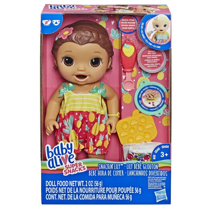 Baby Alive Super Snack Snackin Lily Doll Brown Hair Lazada PH