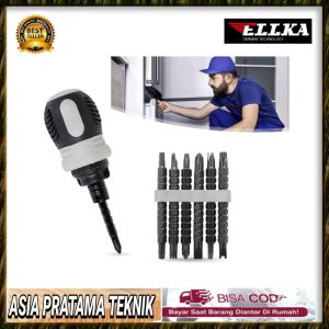 Obeng Bolak Balik Pendek Cebol Bogel Mini CRV 2 Way Screwdriver