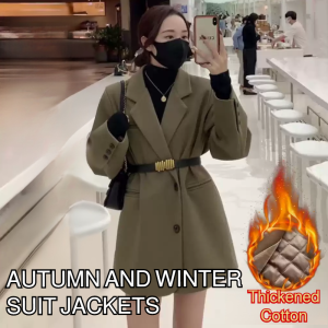 Jacket Metal Buckle Decoration Belt Fashion Jacket Luxury Keep Warm Stand-up Collar Winter Elegance