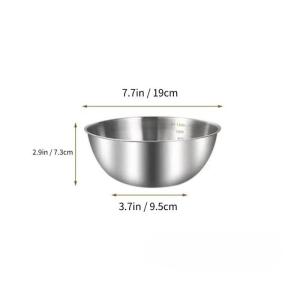 19/22cm Stainless Steel Salad Basin Mixing Bowl Household and Scale Cooking Kitchen Knead Dough Cooking Baking Cream Style Tableware
