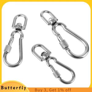 Butterfly Stainless Steel Swivel Snap Hooks Locking Dog Leash Buckle Quick Release Buckle Carabiner Clips For Dog Walking Camping