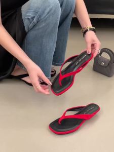 2027 Summer Fashion Shallow Square Clip Toe Slippers Women Low Heels Sandals Elegant Party Flip Flops Female Shoes2026