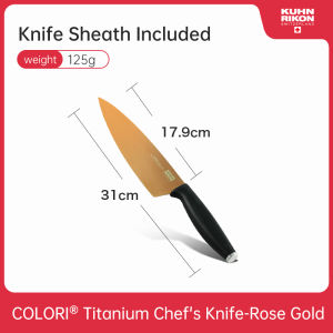KUHN RIKON Chefs Knives Titanium Coating Stainless Steel Cooking Knife Cut Meat Vegetable Fruit Super Sharp Lightweight Kitchen Knife Swiss Design