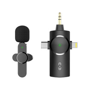 Lavalier microphone for streamers compatible with mobile phones for outdoor live streaming with noise reduction   New product hot sale wireless low latency