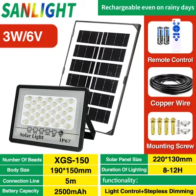 LED Solar Street Light XGS Solar Flood Light Solar Spotlight 300 Indoor Outdoor Solar Light Garden Waterproof