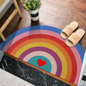 [SG stock]Door Mat Rainbow Semicircle Wire Loop Door Mat Entrance Earth Removing Non-Slip Floor Mat Bathroom Kitchen